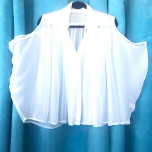 Millou XS see thru chiffon like sleeveless blouse
